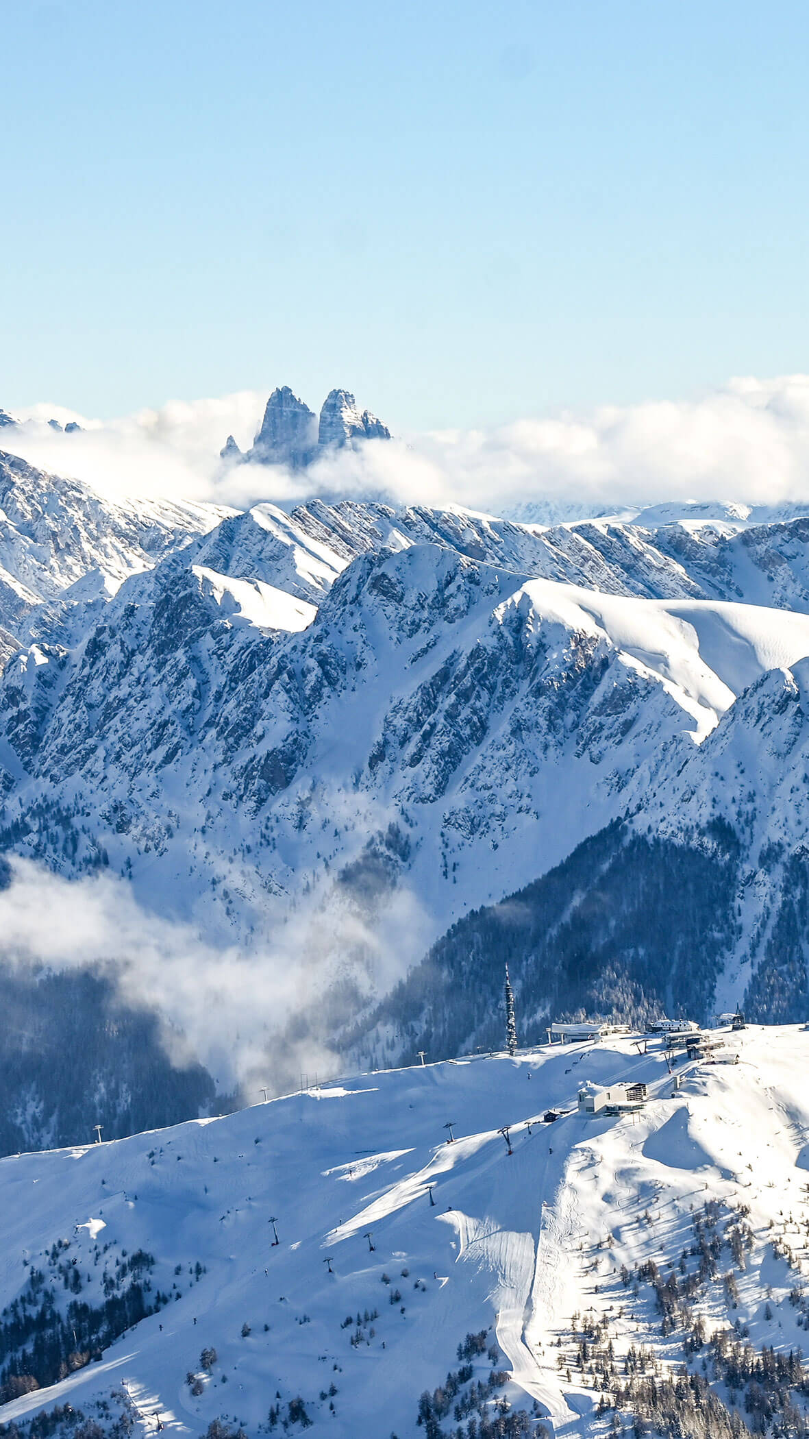 Das Skigebiet Kronplatz von oben - Ortnerhof
